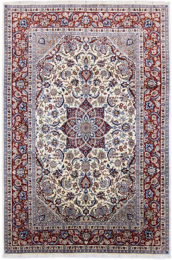 Morgenland Wollen kleed Isfahan medaillon Bianco naturale 304 x 206 cm