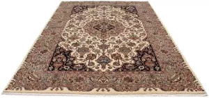 Morgenland Wollen kleed Kasjmar medaillon beige 290 x 197 cm Uniek exemplaar met certificaat