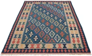 Morgenland Wollen kleed Kelim Fars geheel gedessineerd 169 x 121 cm Omkeerbaar tapijt