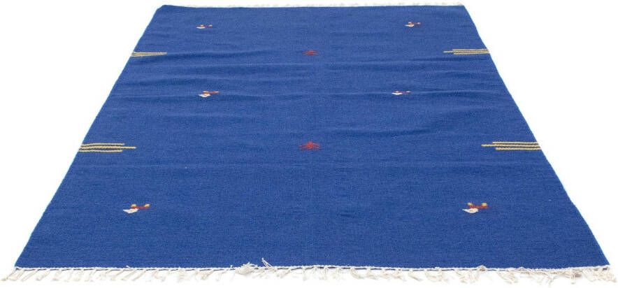 Morgenland Wollen kleed Kelim vloerkleed met de hand geweven blauw - Foto 1