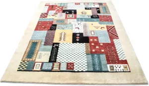 Morgenland Wollen kleed Loribaft vloerkleed met de hand geknoopt meerkleurig handgeknoopt