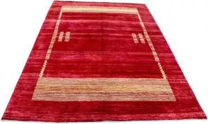 Morgenland Wollen kleed Loribaft vloerkleed met de hand geknoopt rood handgeknoopt
