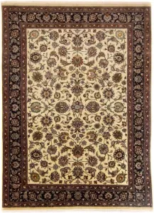 Morgenland Wollen kleed Maschad medaillon beige 338 x 245 cm Uniek exemplaar met certificaat