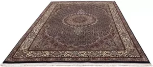 Morgenland Wollen kleed Moud medaillon blu scuro 276 x 197 cm Uniek exemplaar met certificaat