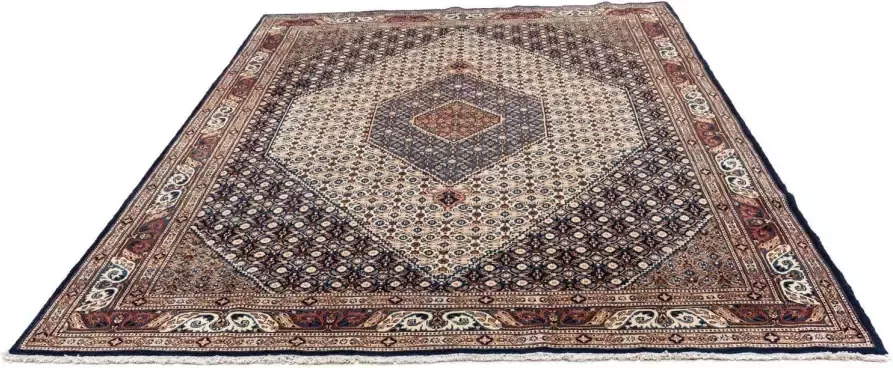 morgenland Wollen kleed Moud medaillon blu scuro 365 x 253 cm Uniek exemplaar met certificaat