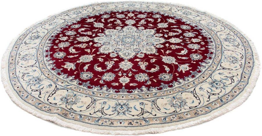 Morgenland Wollen kleed Nain medaillon rosso scuro 252 x 252 cm