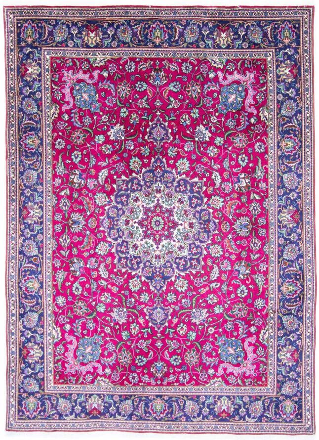 Morgenland Wollen kleed Tabriz 40 Raj medaillon viola 285 x 204 cm
