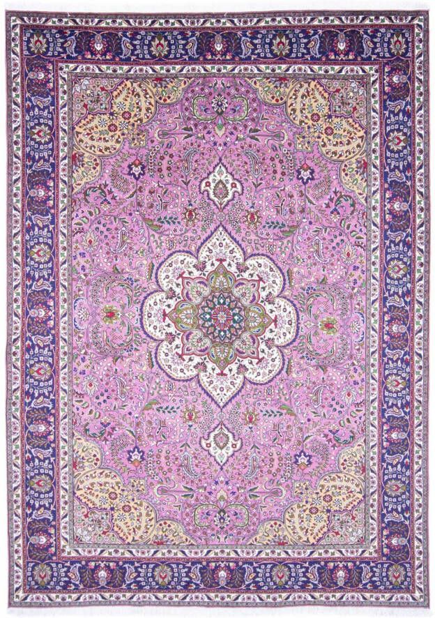 Morgenland Wollen kleed Tabriz 40 Raj medaillon viola 303 x 210 cm