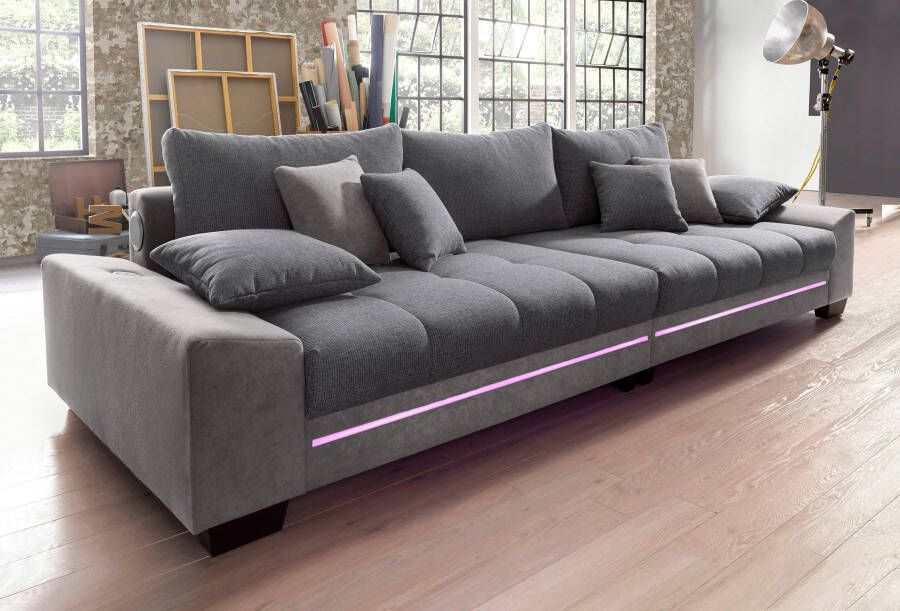 Mr. Couch Megabank NIKITA naar keuze met koudschuim (140 kg belasting zitting) en bluetooth-geluid