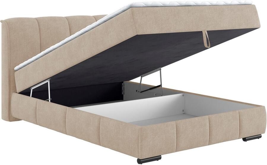 Mr. Couch Boxspring Bethany met bedkist incl. matras Topmatras en sierkussen in verschillende hardheden beschikbaar