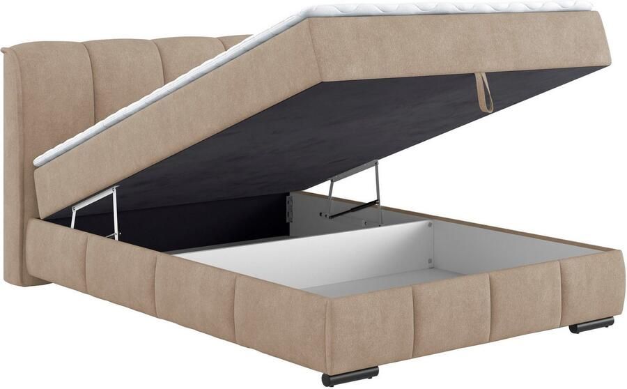 Mr. Couch Boxspring Bethany met bedkist incl. matras Topmatras en sierkussen in verschillende hardheden beschikbaar