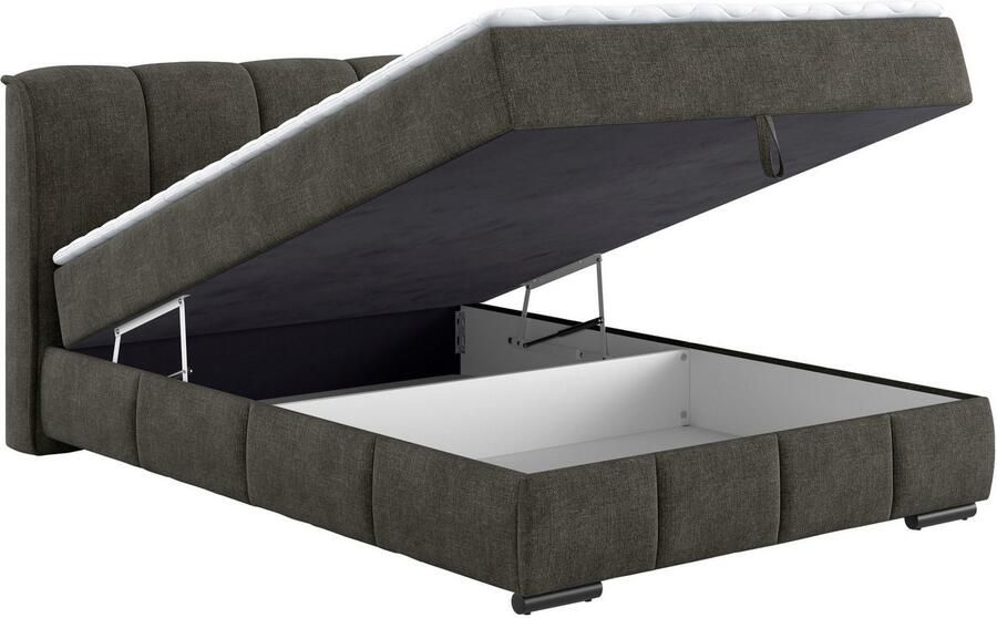 Mr. Couch Boxspring Bethany met bedkist incl. matras Topmatras en sierkussen in verschillende hardheden beschikbaar