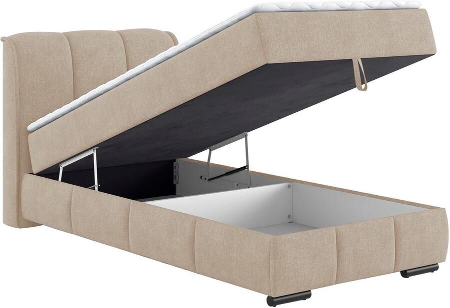 Mr. Couch Boxspring Bethany met bedkist incl. matras Topmatras en sierkussen in verschillende hardheden beschikbaar