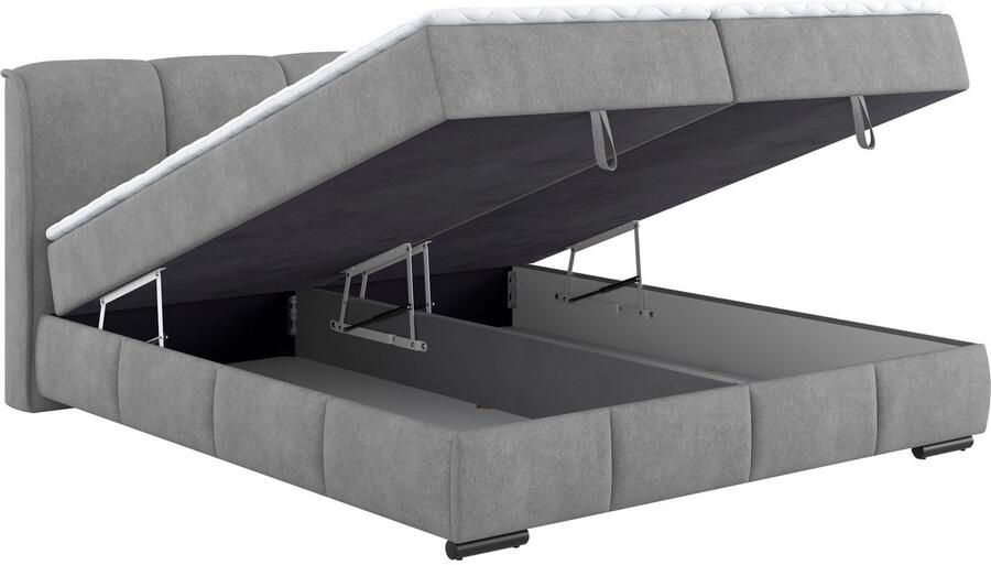 Mr. Couch Boxspring Bethany met bedkist incl. matras Topmatras en sierkussen in verschillende hardheden beschikbaar