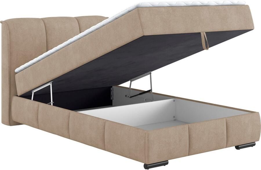 Mr. Couch Boxspring Bethany met bedkist incl. matras Topmatras en sierkussen in verschillende hardheden beschikbaar