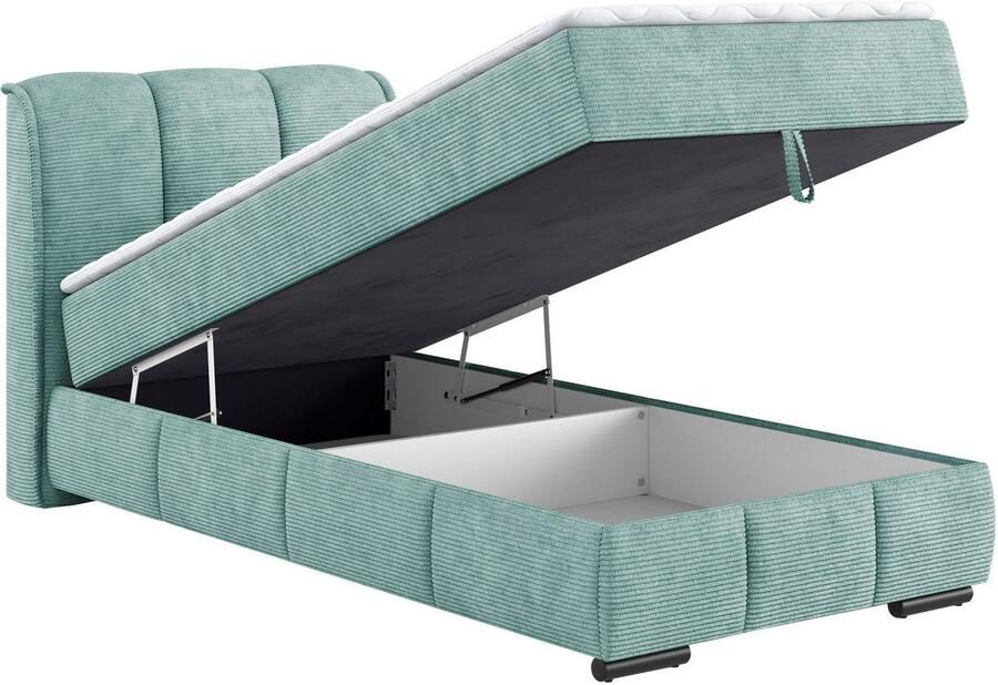 Mr. Couch Boxspring Bethany met bedkist incl. matras Topmatras en sierkussen in verschillende hardheden beschikbaar