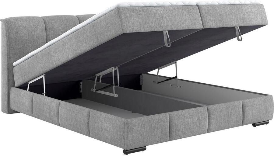 Mr. Couch Boxspring Bethany met bedkist incl. matras Topmatras en sierkussen in verschillende hardheden beschikbaar