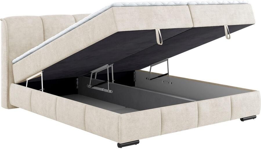 Mr. Couch Boxspring Bethany met bedkist incl. matras Topmatras en sierkussen in verschillende hardheden beschikbaar