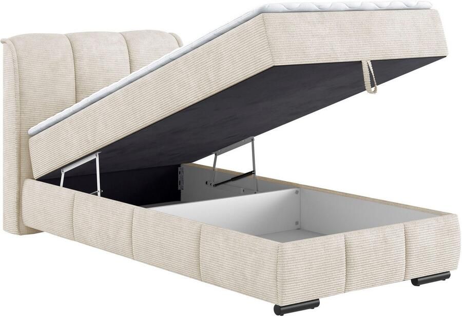 Mr. Couch Boxspring Bethany met bedkist incl. matras Topmatras en sierkussen in verschillende hardheden beschikbaar