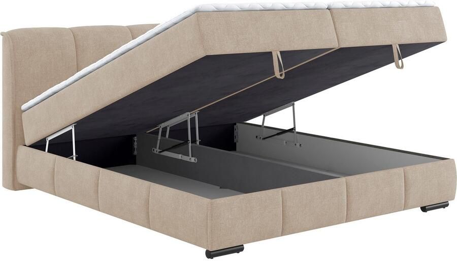 Mr. Couch Boxspring Bethany met bedkist incl. matras Topmatras en sierkussen in verschillende hardheden beschikbaar