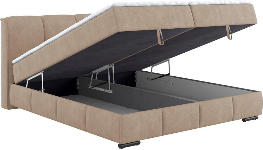 Mr. Couch Boxspring Bethany met bedkist incl. matras Topmatras en sierkussen in verschillende hardheden beschikbaar