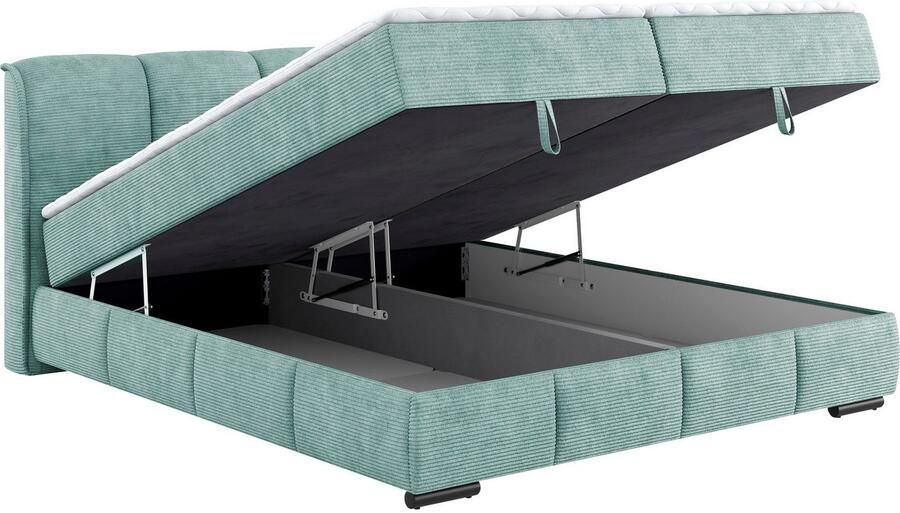 Mr. Couch Boxspring Bethany met bedkist incl. matras Topmatras en sierkussen in verschillende hardheden beschikbaar