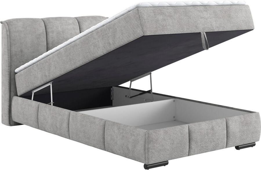 Mr. Couch Boxspring Bethany met bedkist incl. matras Topmatras en sierkussen in verschillende hardheden beschikbaar