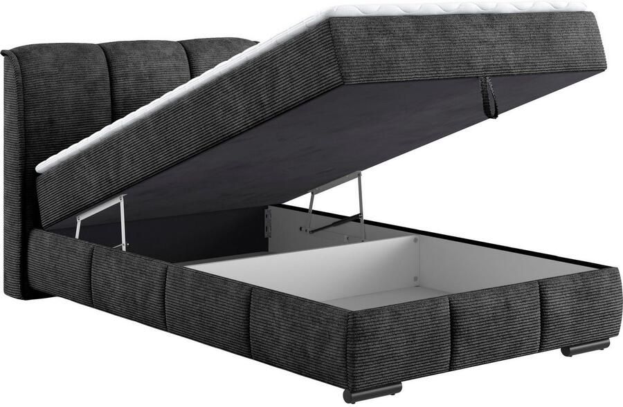 Mr. Couch Boxspring Bethany met bedkist incl. matras Topmatras en sierkussen in verschillende hardheden beschikbaar