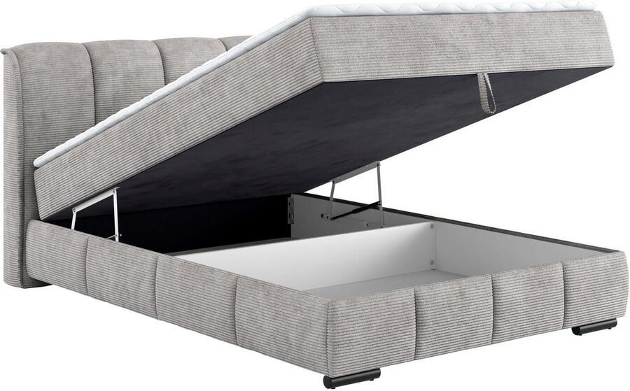 Mr. Couch Boxspring Bethany met bedkist incl. matras Topmatras en sierkussen in verschillende hardheden beschikbaar
