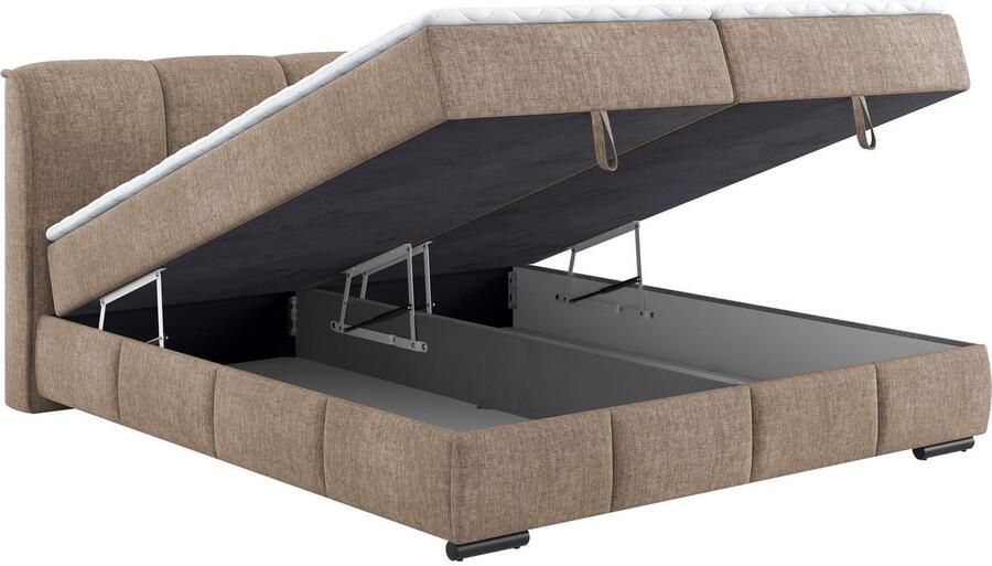 Mr. Couch Boxspring Bethany met bedkist incl. matras Topmatras en sierkussen in verschillende hardheden beschikbaar