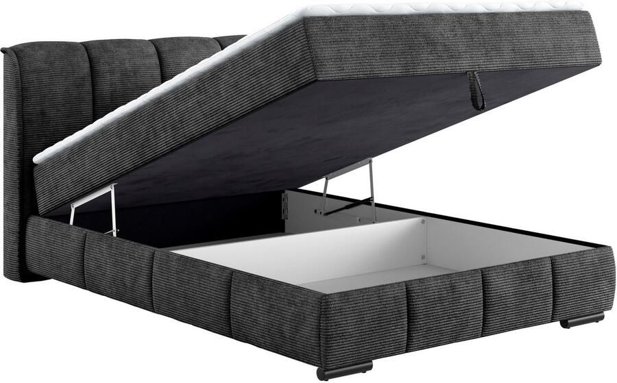 Mr. Couch Boxspring Bethany met bedkist incl. matras Topmatras en sierkussen in verschillende hardheden beschikbaar