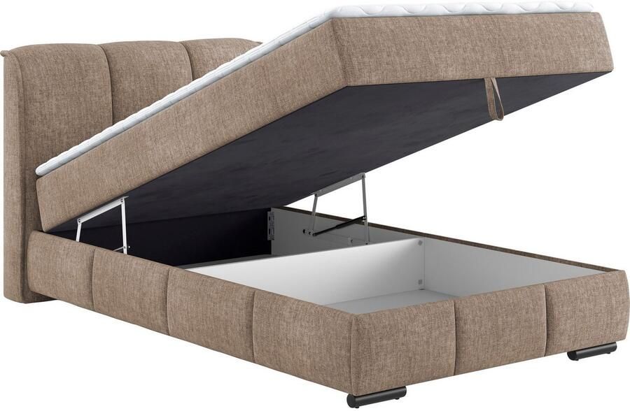 Mr. Couch Boxspring Bethany met bedkist incl. matras Topmatras en sierkussen in verschillende hardheden beschikbaar