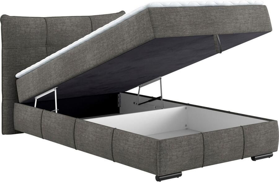 Mr. Couch Boxspring Brewdley met bedkist incl. matras Topmatras en sierkussen in verschillende hardheden beschikbaar