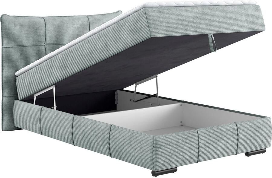 Mr. Couch Boxspring Brewdley met bedkist incl. matras Topmatras en sierkussen in verschillende hardheden beschikbaar