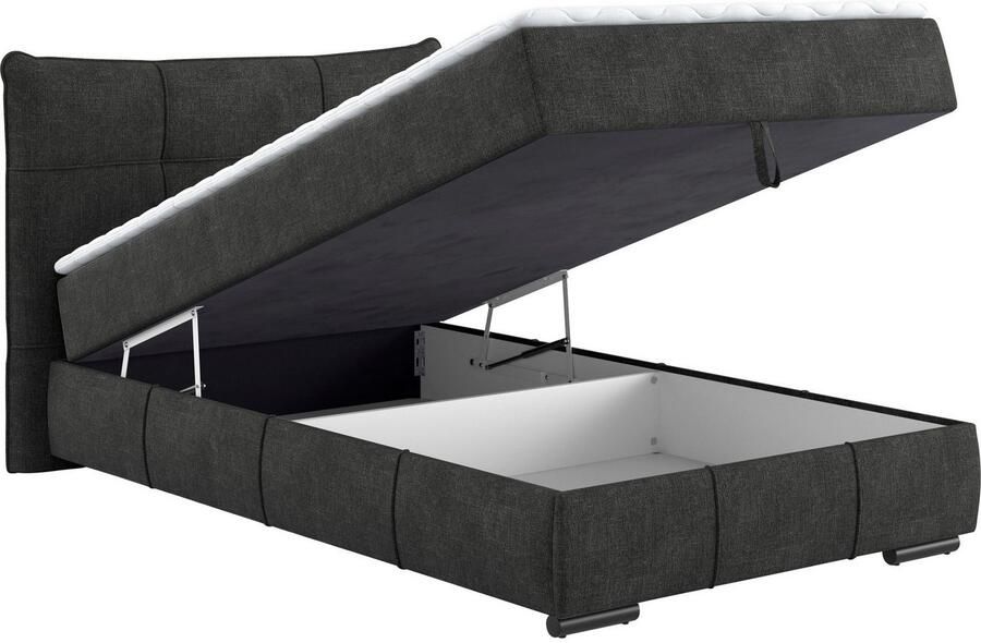 Mr. Couch Boxspring Brewdley met bedkist incl. matras Topmatras en sierkussen in verschillende hardheden beschikbaar