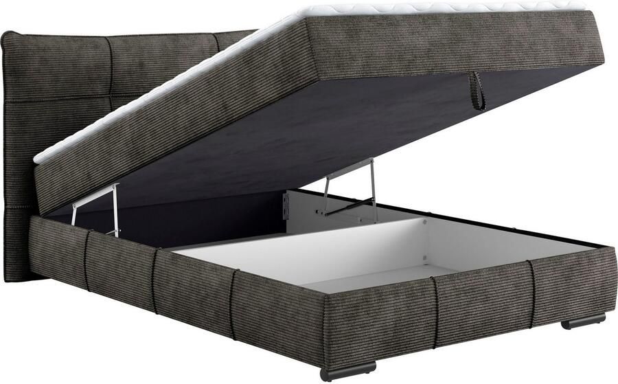 Mr. Couch Boxspring Brewdley met bedkist incl. matras Topmatras en sierkussen in verschillende hardheden beschikbaar