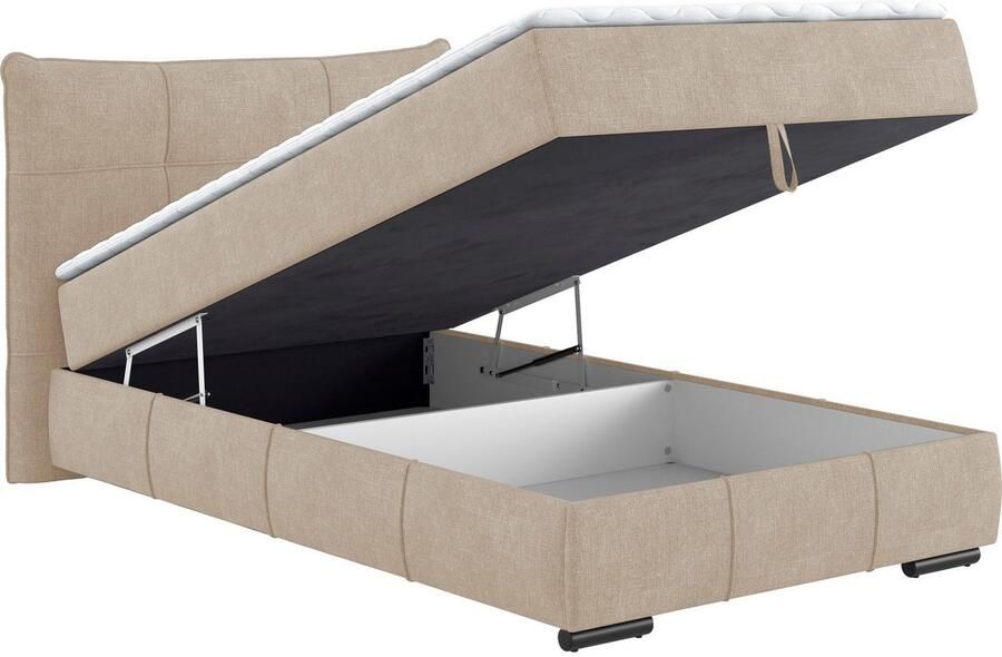 Mr. Couch Boxspring Brewdley met bedkist incl. matras Topmatras en sierkussen in verschillende hardheden beschikbaar