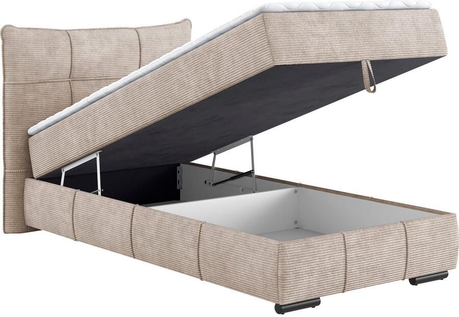 Mr. Couch Boxspring Brewdley met bedkist incl. matras Topmatras en sierkussen in verschillende hardheden beschikbaar