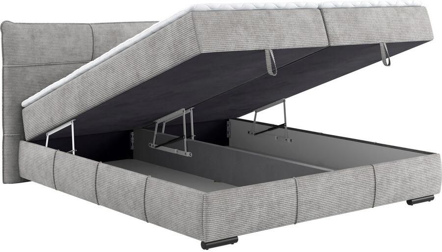 Mr. Couch Boxspring Brewdley met bedkist incl. matras Topmatras en sierkussen in verschillende hardheden beschikbaar