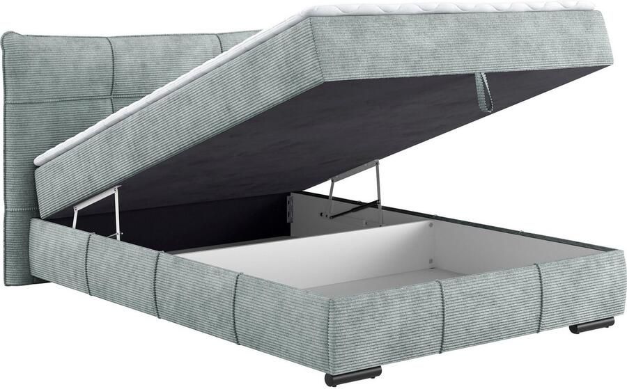 Mr. Couch Boxspring Brewdley met bedkist incl. matras Topmatras en sierkussen in verschillende hardheden beschikbaar