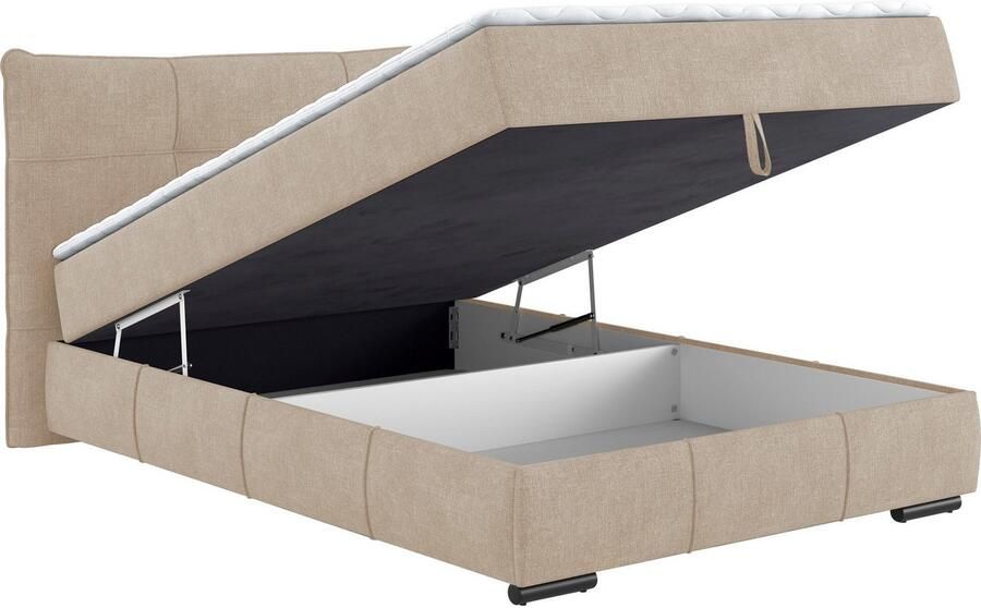 Mr. Couch Boxspring Brewdley met bedkist incl. matras Topmatras en sierkussen in verschillende hardheden beschikbaar