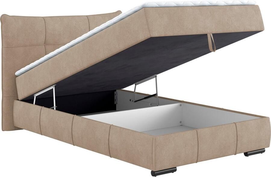 Mr. Couch Boxspring Brewdley met bedkist incl. matras Topmatras en sierkussen in verschillende hardheden beschikbaar