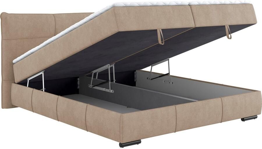 Mr. Couch Boxspring Brewdley met bedkist incl. matras Topmatras en sierkussen in verschillende hardheden beschikbaar