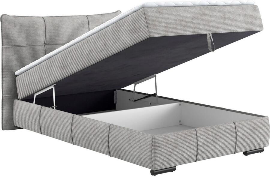 Mr. Couch Boxspring Brewdley met bedkist incl. matras Topmatras en sierkussen in verschillende hardheden beschikbaar