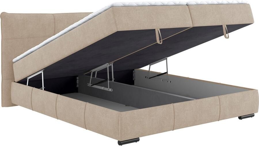 Mr. Couch Boxspring Brewdley met bedkist incl. matras Topmatras en sierkussen in verschillende hardheden beschikbaar