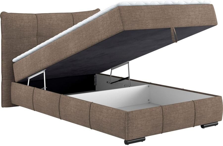 Mr. Couch Boxspring Brewdley met bedkist incl. matras Topmatras en sierkussen in verschillende hardheden beschikbaar