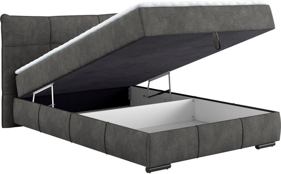 Mr. Couch Boxspring Brewdley met bedkist incl. matras Topmatras en sierkussen in verschillende hardheden beschikbaar