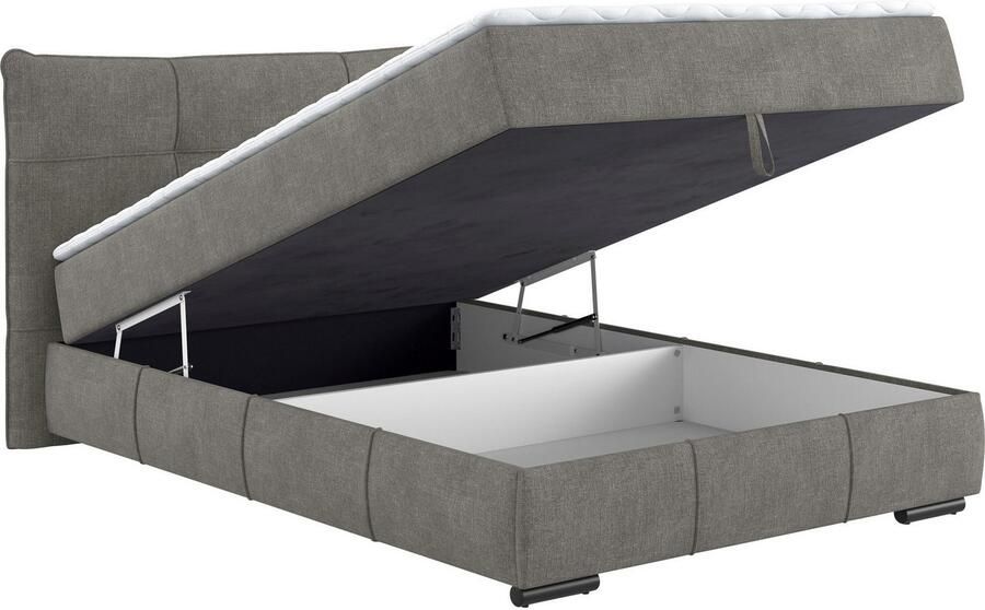 Mr. Couch Boxspring Brewdley met bedkist incl. matras Topmatras en sierkussen in verschillende hardheden beschikbaar