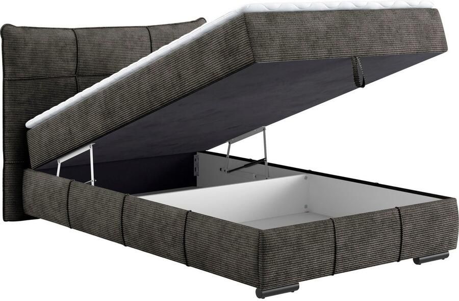 Mr. Couch Boxspring Brewdley met bedkist incl. matras Topmatras en sierkussen in verschillende hardheden beschikbaar