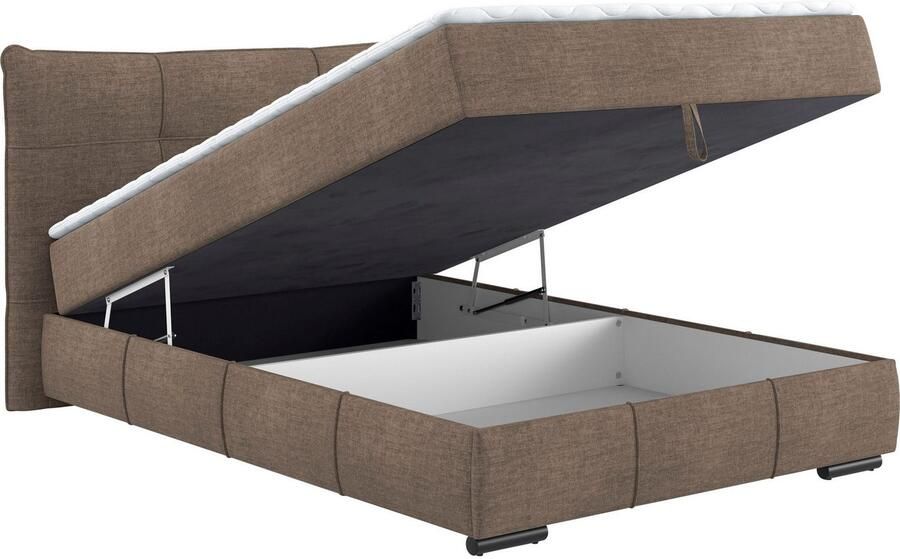 Mr. Couch Boxspring Brewdley met bedkist incl. matras Topmatras en sierkussen in verschillende hardheden beschikbaar